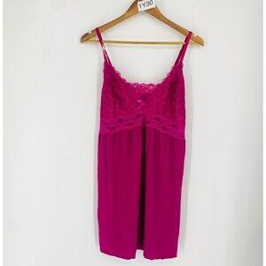 Ababoon Jewel Toned Pink 2XL Lace Modal Top Slip Dress Nightie Lingerie Chamise